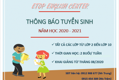 Trung tâm Anh ngữ ETOP tuyển sinh năm học mới 2020 - 2021